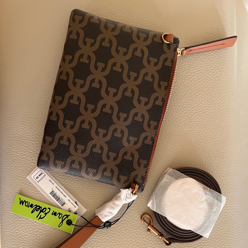 NWT Sam Edelman Clutch With Logo And Crossbody Strap